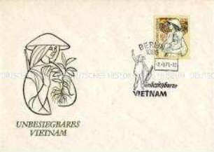 Ersttagsbrief mit Marke und Sonderstempel zur Solidarität mit Vietnam