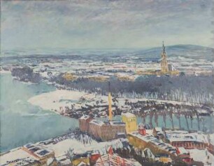 Blick vom Brauhausberg auf Potsdam im Winter