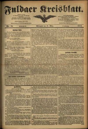 Ausgabe vom Mittwoch, den 31. März 1909.