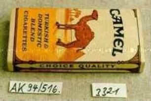 Pappschachtel für "CAMEL TURKISH UND DOMESTIC BLEND CIGARETTES" (Kleinpackung)