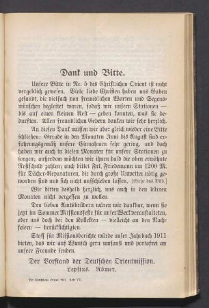 Dank und Bitte