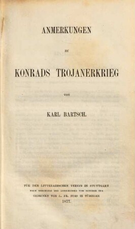 Anmerkungen zu Konrads Trojanerkrieg
