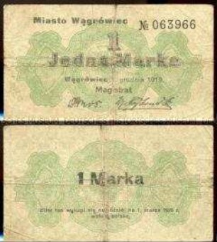 Wongrowitz, Notgeld 1 Marka