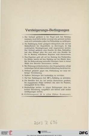 Versteigerungs-Bedingungen