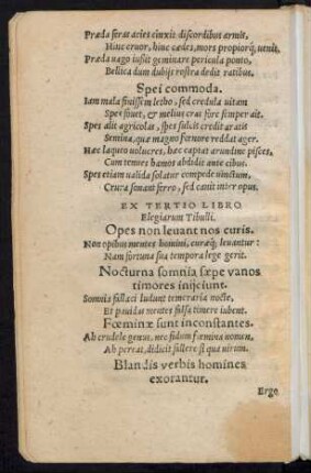 Ex Tertio Libro Elgiarum Tibulli.