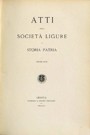 Atti della Società Ligure di Storia Patria. 27. 1895