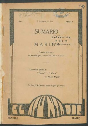 1931000800: Marius : comedia en 4 actos