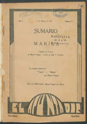 1931000800: Marius : comedia en 4 actos