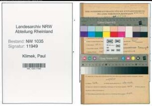 Entnazifizierung Paul Klimek , geb. 25.06.1905 (Schlosser)