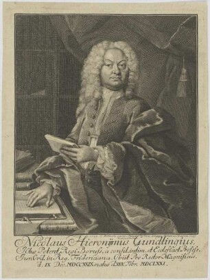 Bildnis des Nicolaus Hieronymus Gundlingius
