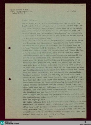 Brief von Ernst-Lothar von Knorr an Fritz Jöde vom 12.03.1952 - K 3335 B 447
