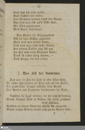 7. Das Fest des Saturnus