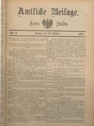 4: Beilage vom Freitag, 20. August 1915