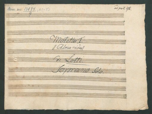 Alma ride exsulta mortalis; S, strings; F-Dur