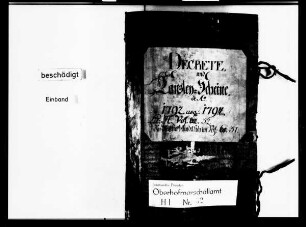 Befehle, Dekrete, Notifikationen und Kanzleischeine zu den Standeserhöhungen