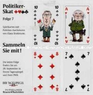 Sammelbogen 7 "Politiker-Skat" als Beilage im Tagesspiegel