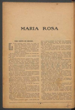 Maria Rosa : Uma noite de drama