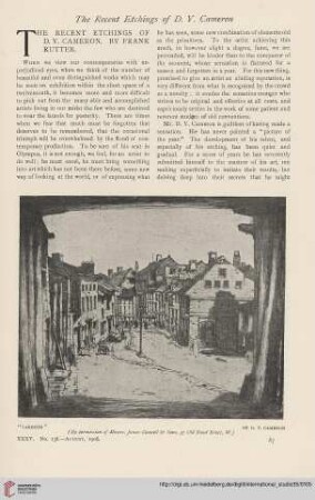 35.1908 = Nr. 138: The recent etchings of D. Y. Cameron