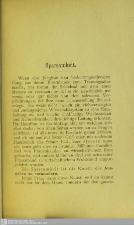 Sparsamkeit