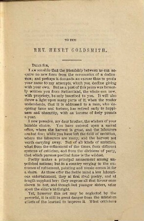 Goldsmith's poems and Vicar of Wakefield
