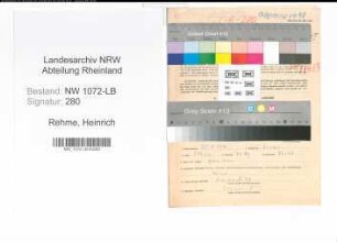 Entnazifizierung Heinrich Rehme , geb. 25.04.1898 (Tischlermeister)