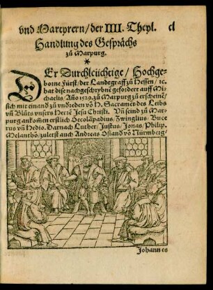 Handlung des Gesprächs zu Marpurg.