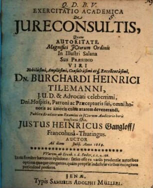 Exercitatio acad. de iureconsultis