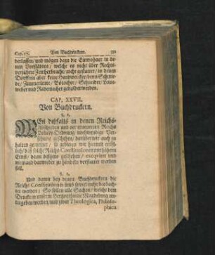 Cap. XXVII. Von Buchdruckern.