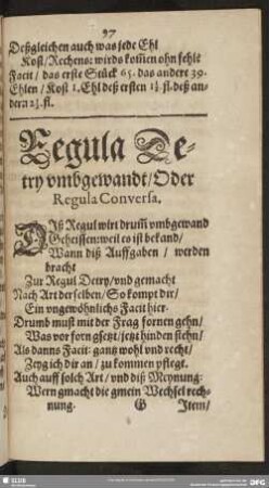 Regula Detry umbgewandt, ODer Regula Conversa