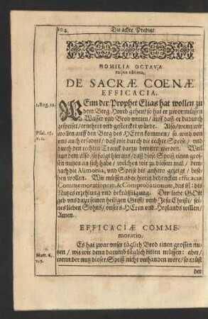 Homilia Octava. De Sacrae Coenae Efficacia.