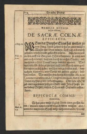Homilia Octava. De Sacrae Coenae Efficacia.
