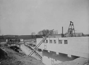 Bau einer Eisenbahnbrücke am Stichkanal Osnabrück