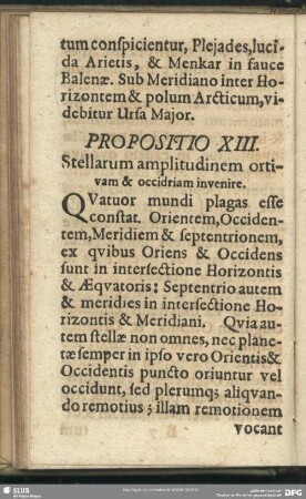 Propositio XIII. Stellarum amplitudinem ortivam & occidriam invenire