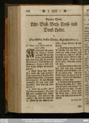 Dritter Theil. Lehr- Buß- Beth- Trost- und Dank-Lieder.