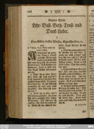 Dritter Theil. Lehr- Buß- Beth- Trost- und Dank-Lieder.