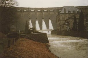 Diemeltalsperre bei Hochwasser