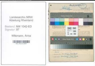 Entnazifizierung Anna Wilsmann , geb. 19.12.1893 (Lehrerin)