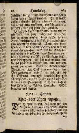 767-845, Das 11. Capitel. After- oder Luegen-Apostel.