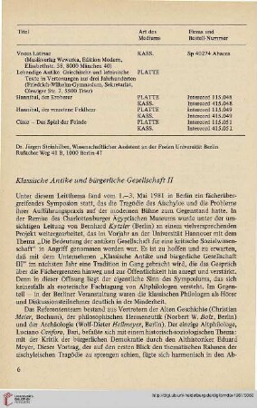 24: Klassische Antike und bürgerliche Gesellschaft II