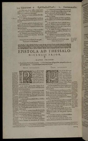 Epistola Ad Thessalonicenses.
