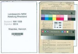Entnazifizierung Heinrich Waerdes , geb. 20.02.1899 (Kaufm.Angestellter)