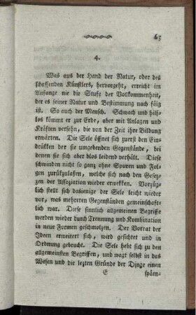 4. Gemälde der allmäligen Entwiklung der Selenkräfte. Nothwendigkeit, Arten und Wichtigkeit der Erziehung.