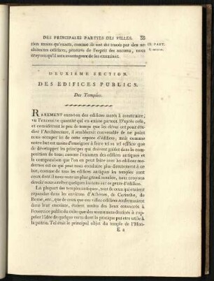 Deuxième section: Des édifices publics