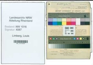 Entnazifizierung Louis Limberg , geb. 22.03.1894 (Zolloberinspektor)