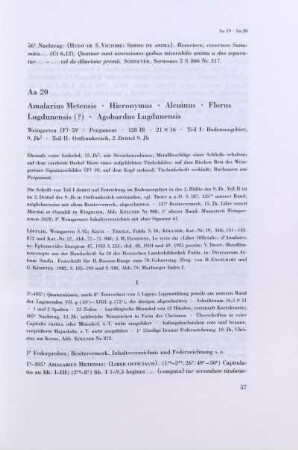 Aa 20. Amalarius Metensis, Hieronymus, Alcuinus, Florus Lugdunensis(?), Agobardus Lugdunensis