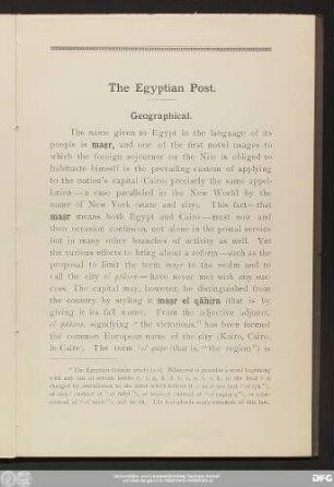 The Egyptian Post.