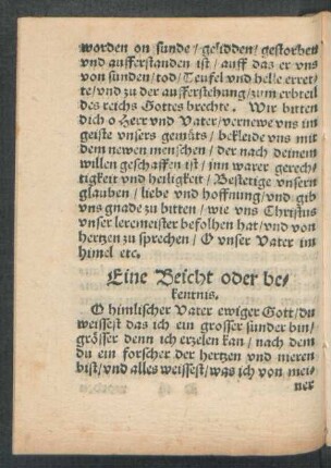 Eine Beicht oder bekentnis.
