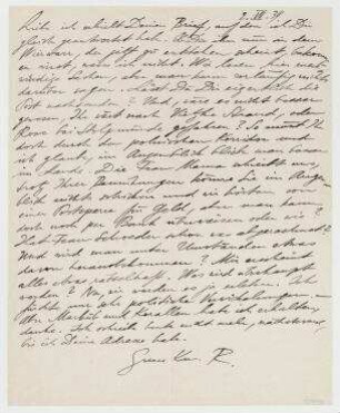 Brief von Raoul Hausmann an Elfriede Hausmann. San Jose/Ibiza