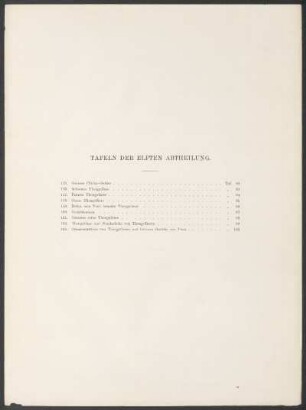 Tafeln der elften Abtheilung.