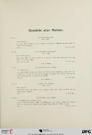Gemälde alter Meister (Nr. 212-234)